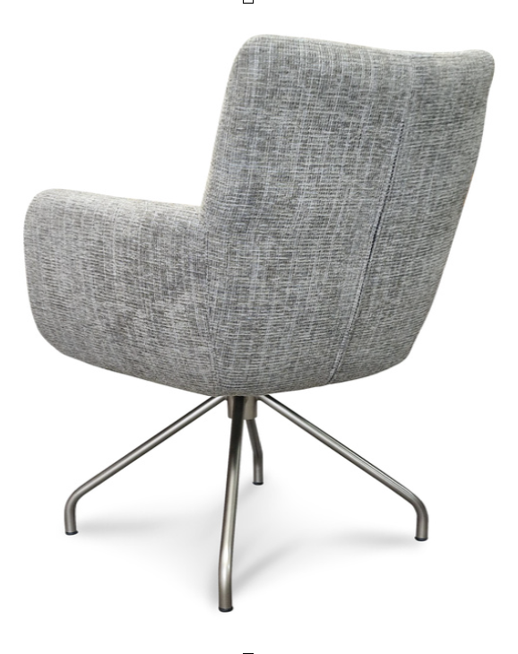 Mirthe Eetkamerstoel - Batimore Cement - Champagne onderstel - {{ product.type }} - Kas20