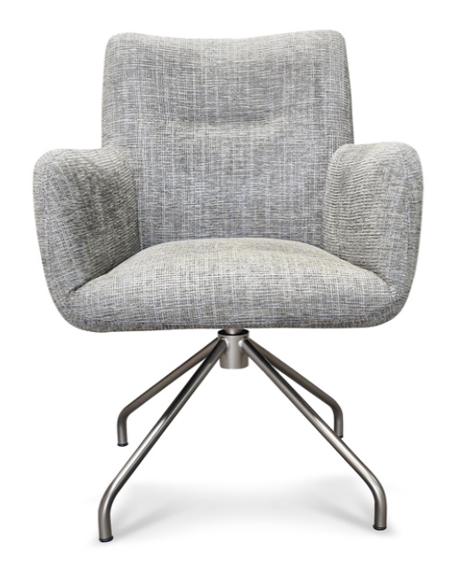 Mirthe Eetkamerstoel - Batimore Cement - Champagne onderstel - {{ product.type }} - Kas20