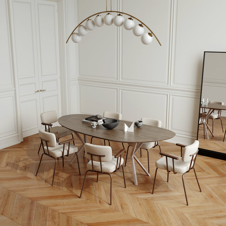 Eiken eettafel toscane 2x - Organisch A - VV licht bruin - {{ product.type }} - Kas20