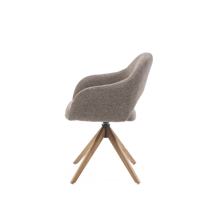 Eetkamerstoel Liam - Sneak Wood - Hout Naturel Draaibaar onderstel - {{ product.type }} - Kas20