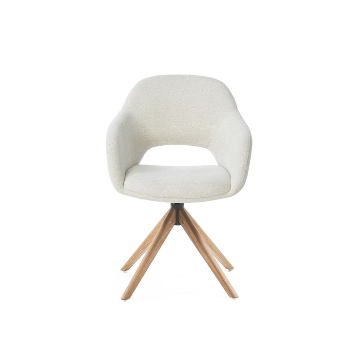 Eetkamerstoel Liam - Sneak Linnen - Hout Naturel Draaibaar onderstel - {{ product.type }} - Kas20