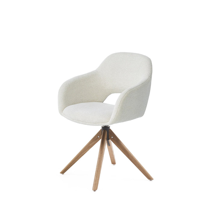 Eetkamerstoel Liam - Sneak Linnen - Hout Naturel Draaibaar onderstel - {{ product.type }} - Kas20