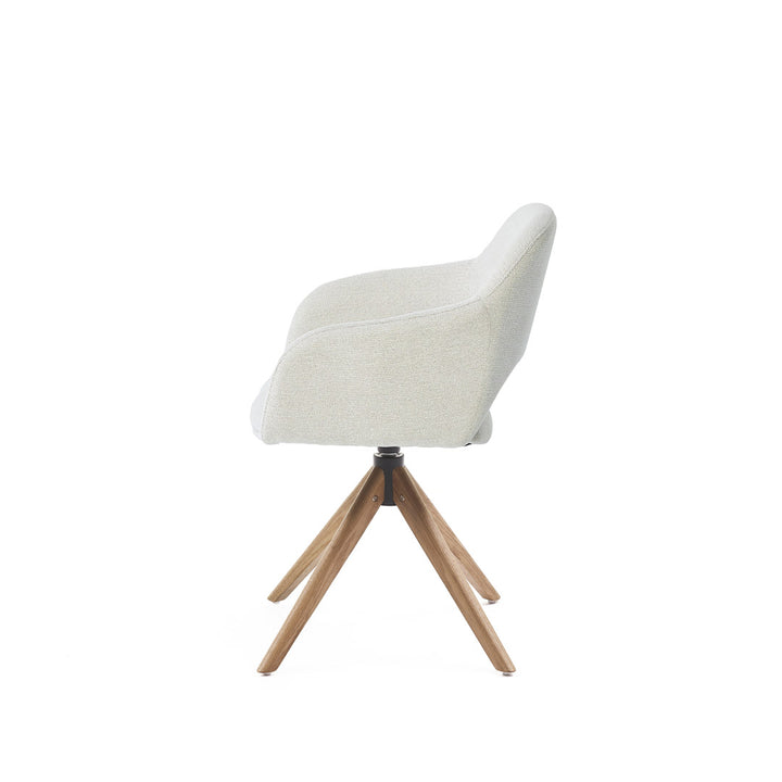 Eetkamerstoel Liam - Sneak Linnen - Hout Naturel Draaibaar onderstel - {{ product.type }} - Kas20