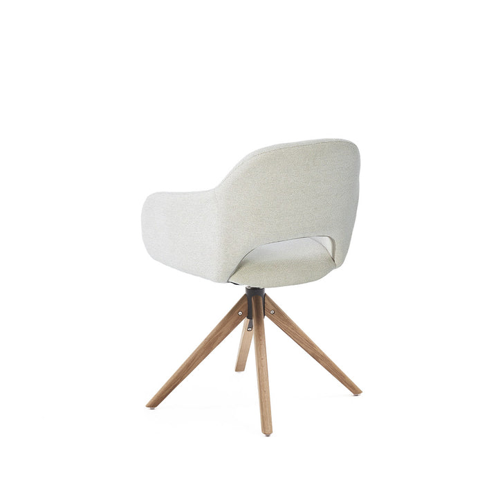 Eetkamerstoel Liam - Sneak Linnen - Hout Naturel Draaibaar onderstel - {{ product.type }} - Kas20