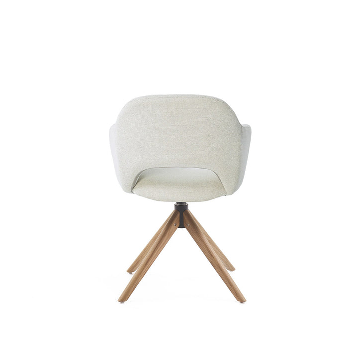 Eetkamerstoel Liam - Sneak Linnen - Hout Naturel Draaibaar onderstel - {{ product.type }} - Kas20