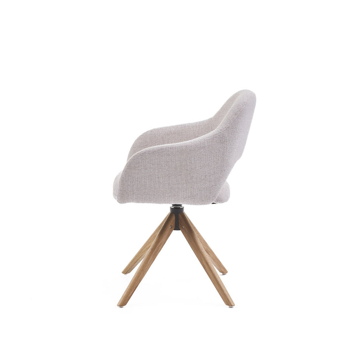 Eetkamerstoel Liam - Oasis Naturel - Hout Naturel Draaibaar onderstel - {{ product.type }} - Kas20