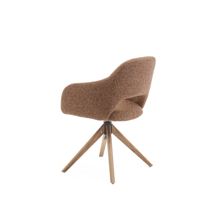 Eetkamerstoel Liam - Oasis Caramel - Hout Naturel Draaibaar onderstel - {{ product.type }} - Kas20
