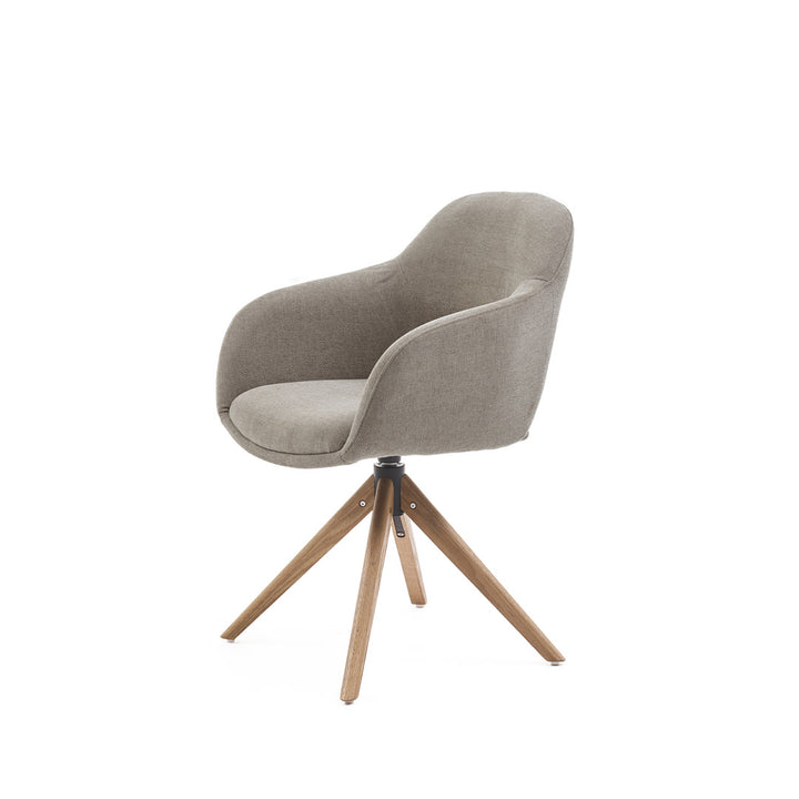 Eetkamerstoel Liam - Guard Eucalyptus - Hout Naturel Draaibaar onderstel - {{ product.type }} - Kas20