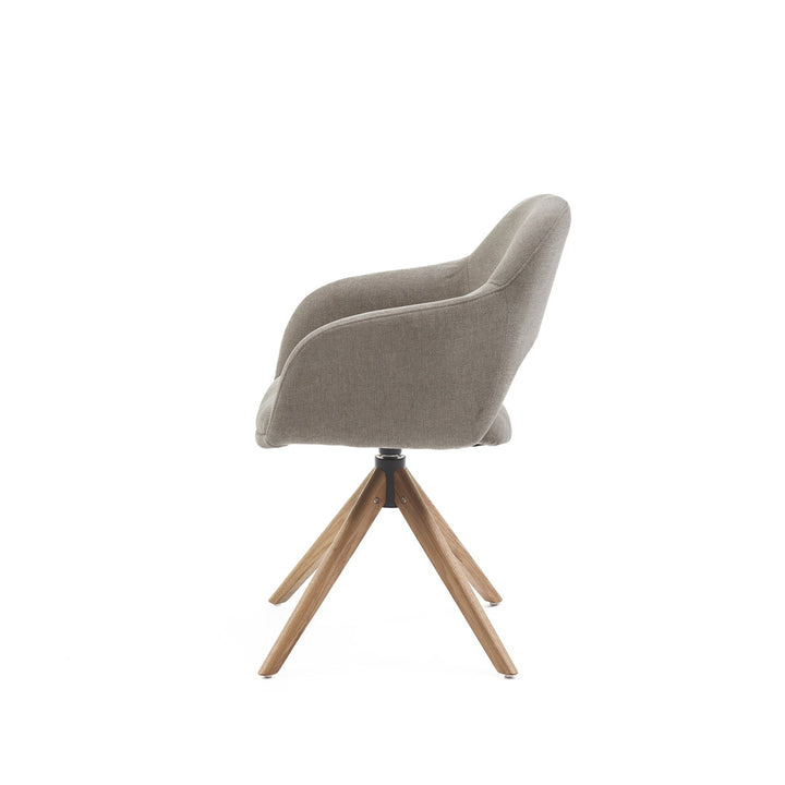 Eetkamerstoel Liam - Guard Eucalyptus - Hout Naturel Draaibaar onderstel - {{ product.type }} - Kas20