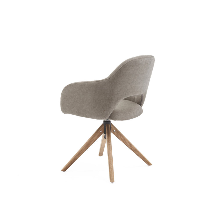 Eetkamerstoel Liam - Guard Eucalyptus - Hout Naturel Draaibaar onderstel - {{ product.type }} - Kas20