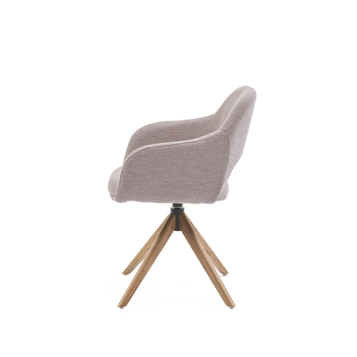 Eetkamerstoel Liam - Alpine Naturel - Hout Naturel Draaibaar onderstel - {{ product.type }} - Kas20