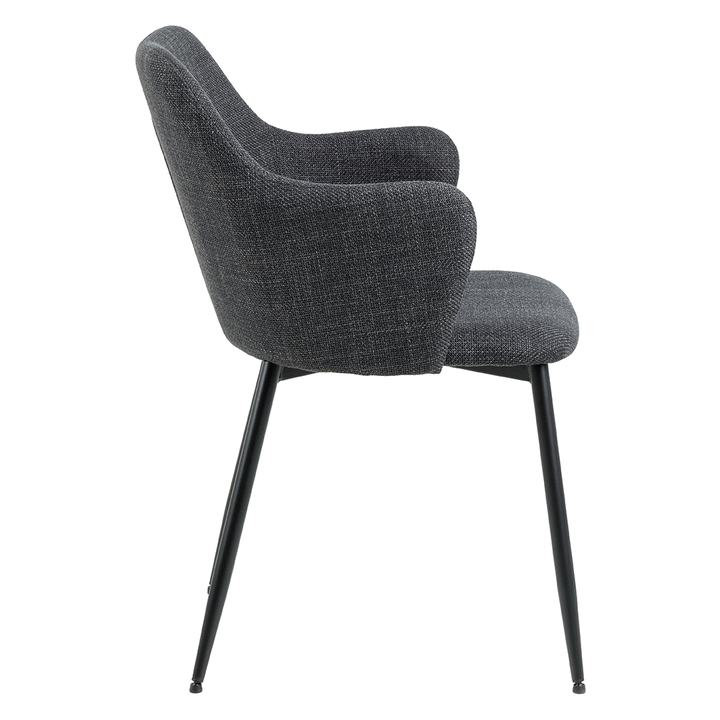 Eetkamerstoel Teuntje - Basel Dark Grey - Vast onderstel - {{ product.type }} - Kas20