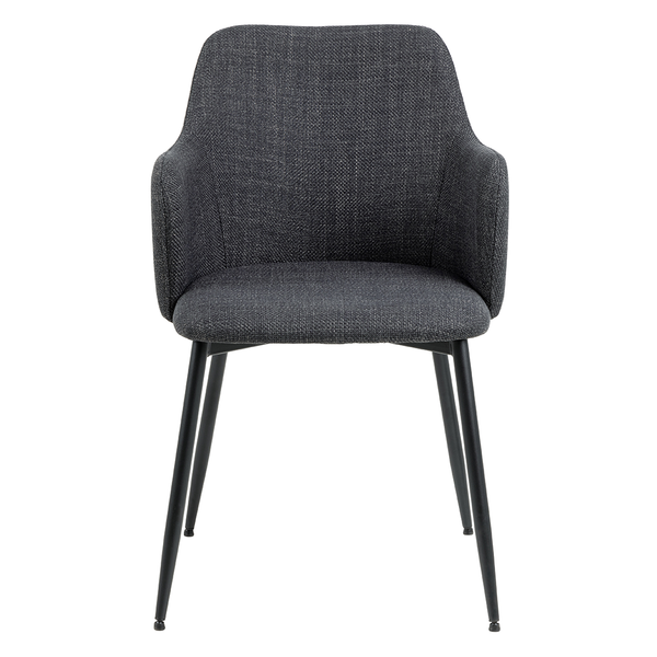 Eetkamerstoel Teuntje - Basel Dark Grey - Vast onderstel - {{ product.type }} - Kas20