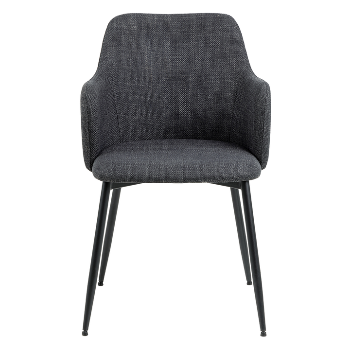 Eetkamerstoel Teuntje - Basel Dark Grey - Vast onderstel - {{ product.type }} - Kas20