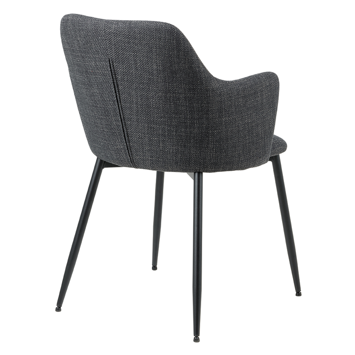 Eetkamerstoel Teuntje - Basel Dark Grey - Vast onderstel - {{ product.type }} - Kas20