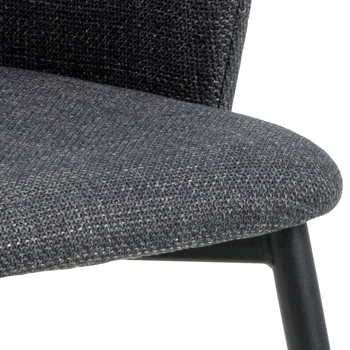 Eetkamerstoel Teuntje - Basel Dark Grey - Vast onderstel - {{ product.type }} - Kas20
