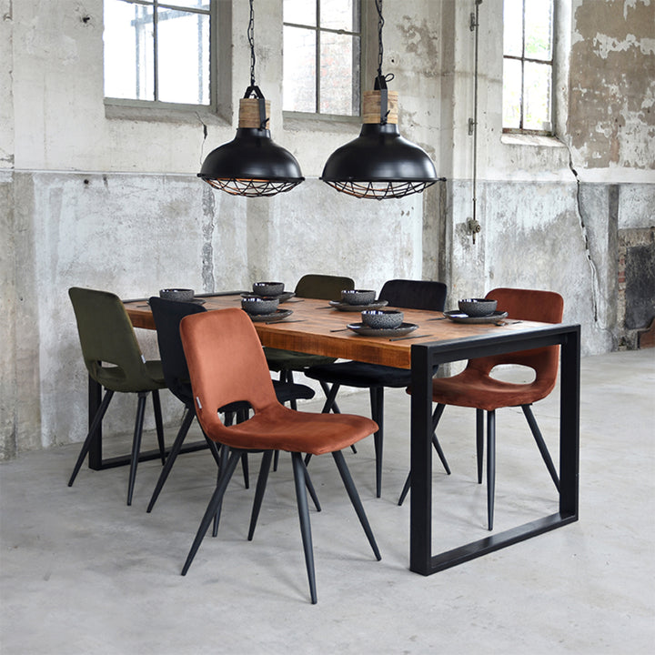 Eetkamerstoel Jude - Rust - Fluweel (set van 2) - {{ product.type }} - Kas20