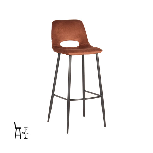 Barkruk Jude - Rust - Fluweel (set van 2) - {{ product.type }} - Kas20