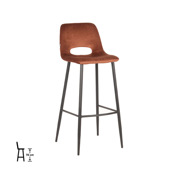 Barkruk Jude - Rust - Fluweel (set van 2) - {{ product.type }} - Kas20