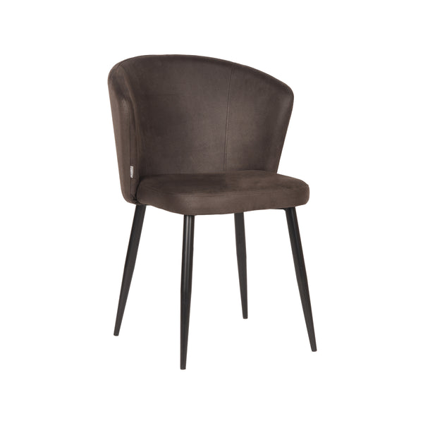 Eetkamerstoel Winston - Antraciet - Microfiber (set van 2) - {{ product.type }} - Kas20