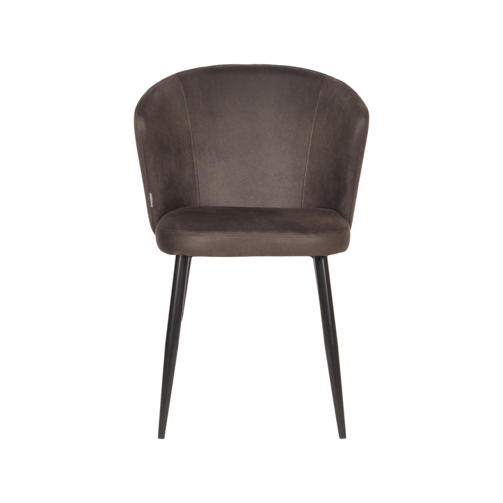 Eetkamerstoel Winston - Antraciet - Microfiber (set van 2) - {{ product.type }} - Kas20