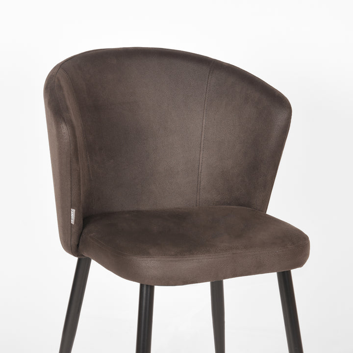 Eetkamerstoel Winston - Antraciet - Microfiber (set van 2) - {{ product.type }} - Kas20
