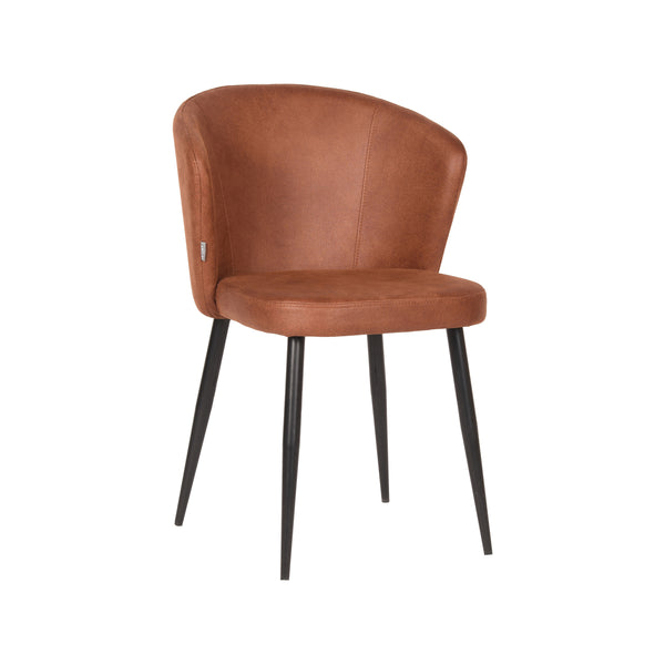 Eetkamerstoel Winston - Cognac - Microfiber (set van 2) - {{ product.type }} - Kas20