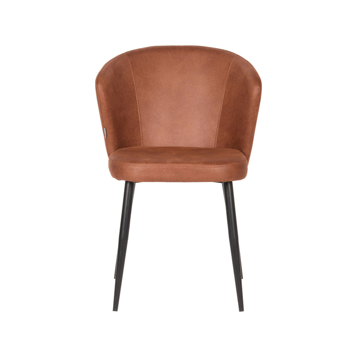 Eetkamerstoel Winston - Cognac - Microfiber (set van 2) - {{ product.type }} - Kas20
