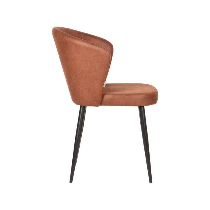 Eetkamerstoel Winston - Cognac - Microfiber (set van 2) - {{ product.type }} - Kas20