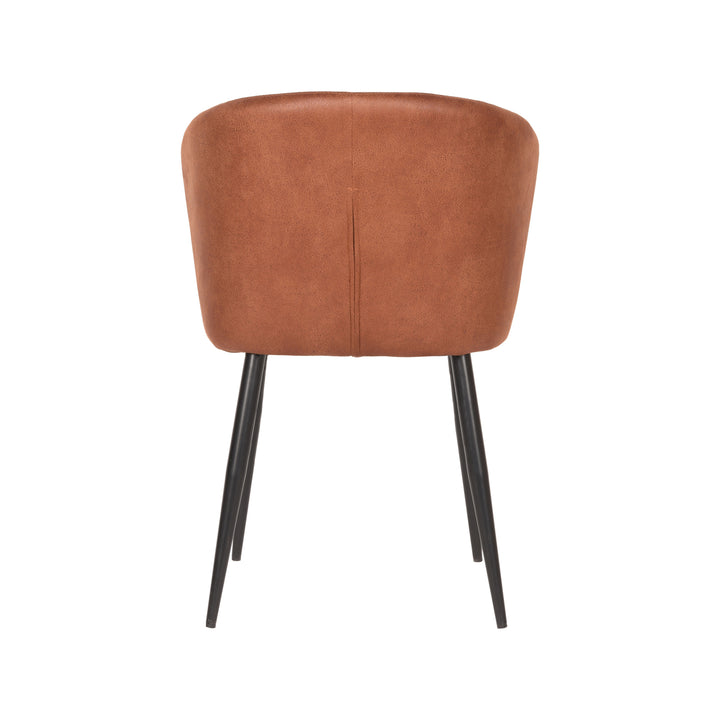 Eetkamerstoel Winston - Cognac - Microfiber (set van 2) - {{ product.type }} - Kas20