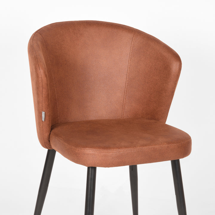 Eetkamerstoel Winston - Cognac - Microfiber (set van 2) - {{ product.type }} - Kas20