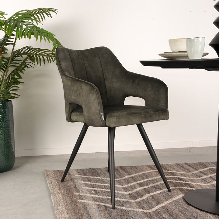 Eetkamerstoel Nikolas - Hunter - Velours - {{ product.type }} - Kas20