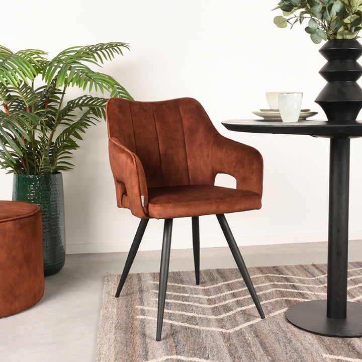 Eetkamerstoel Nikolas - Rust - Velours - {{ product.type }} - Kas20
