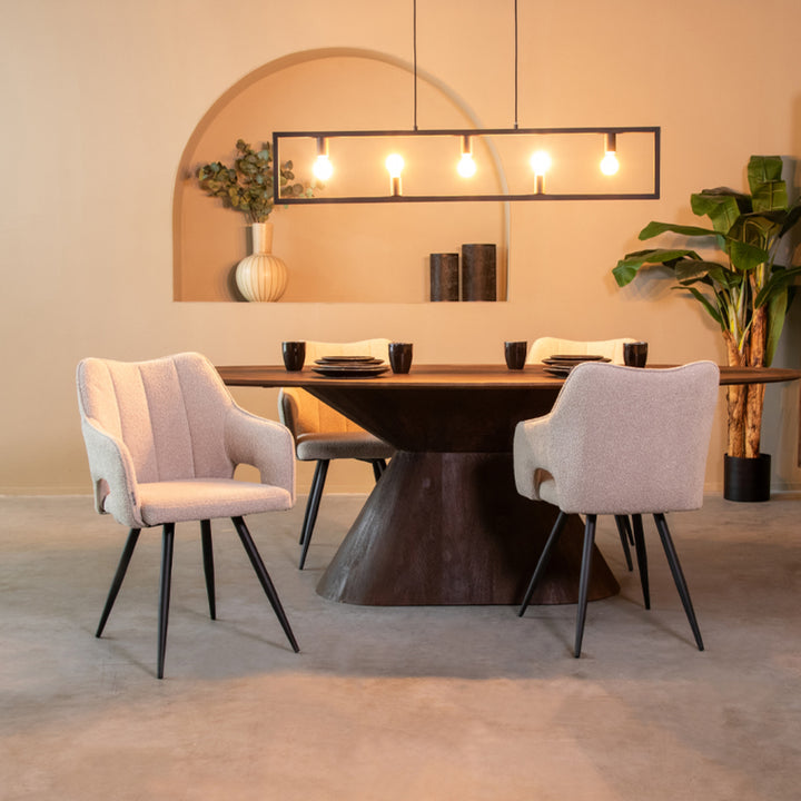 Eetkamerstoel Nikolas - Naturel - Boucle - {{ product.type }} - Kas20