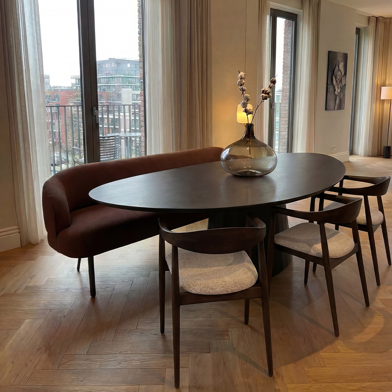 Esstisch Eiche massiv Walnussbraun 2x - Kiezel-B - Sjors Walnussbraun 2x