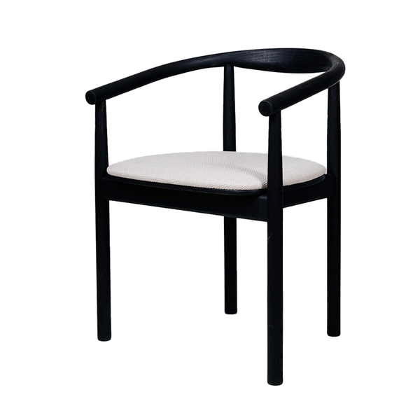 Houten Eetkamerstoel Ruben - Eiken Zwart - Vast onderstel - {{ product.type }} - Kas20
