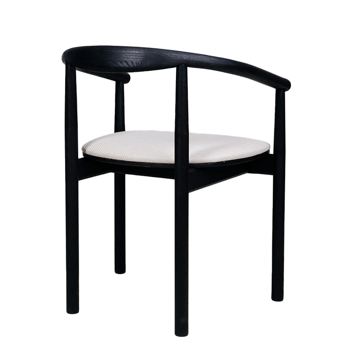 Houten Eetkamerstoel Ruben - Eiken Zwart - Vast onderstel - {{ product.type }} - Kas20