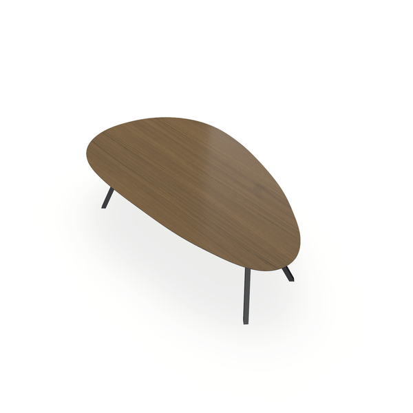 Eettafel Eiken Fineer Chocolate - Kiezel B - I Schuin Onderstel Mat Zwart - {{ product.type }} - Kas20