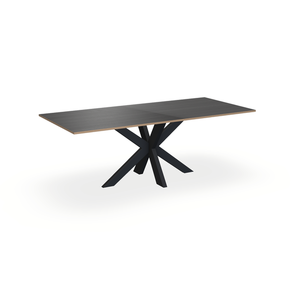 Eettafel Eiken Fineer Zwart - Recht - Matrix Dun Onderstel Mat Zwart - {{ product.type }} - Kas20