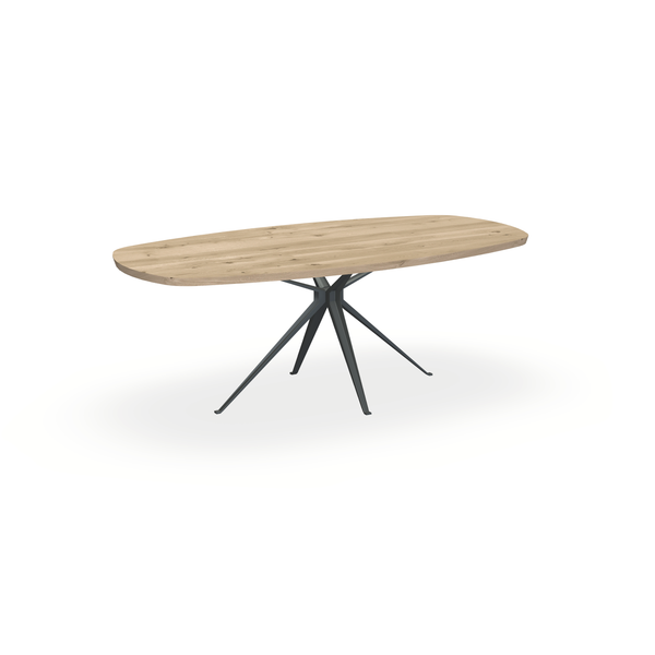 Eettafel Eiken Naturel - Ovaal Deens - Anna Onderstel Mat Antraciet - {{ product.type }} - Kas20