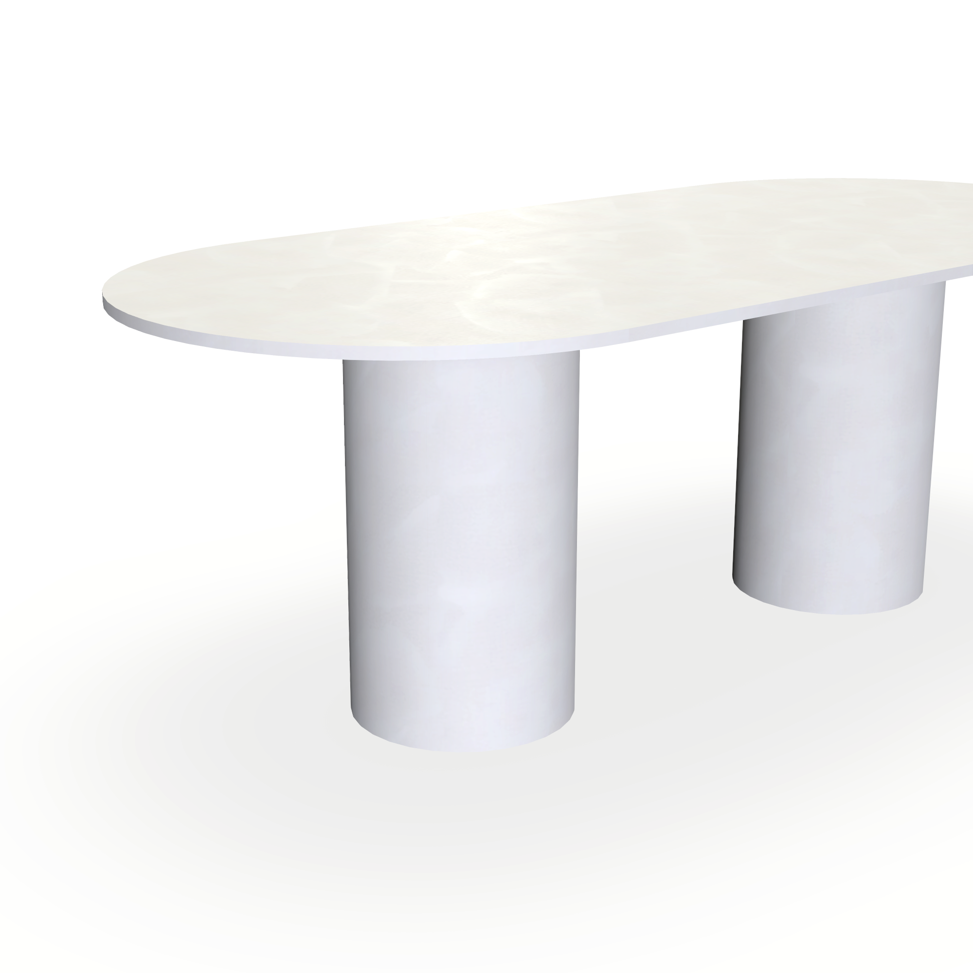 Eettafel Beton Beige - Ovaal Plat - Columbus Duo