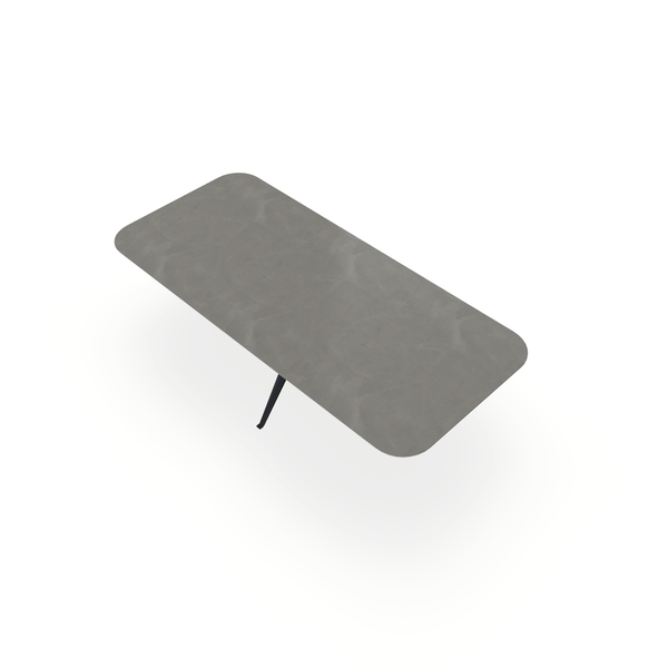 Eettafel Beton Concrete Grey - Recht Radius - Anna Onderstel Mat Zwart - {{ product.type }} - Kas20
