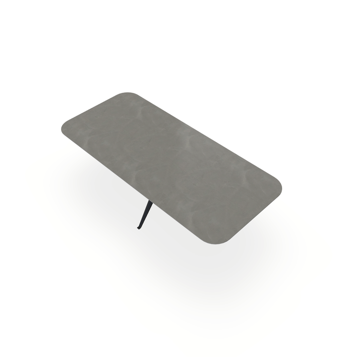 Eettafel Beton Concrete Grey - Recht Radius - Anna Onderstel Mat Zwart - {{ product.type }} - Kas20