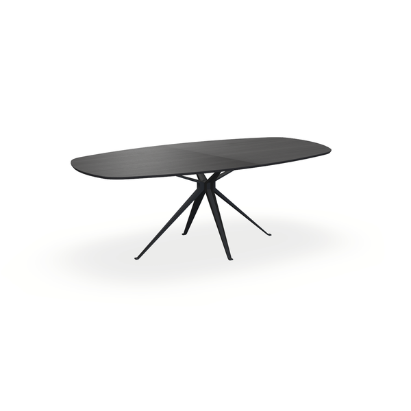 Eettafel Eiken Fineer Zwart - Ovaal Deens - Anna Onderstel Mat Zwart - {{ product.type }} - Kas20
