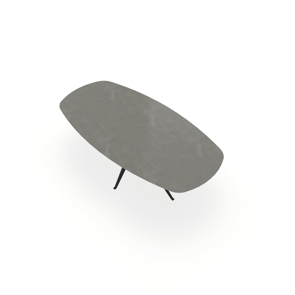 Eettafel Beton Concrete Grey - Ovaal Deens - Anna Onderstel Mat Zwart - {{ product.type }} - Kas20