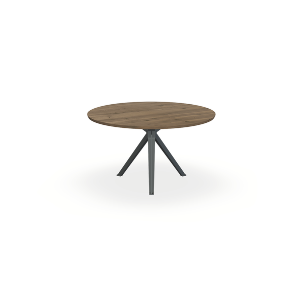 Eettafel Eiken Chocolate - Rond - Stella Onderstel Mat Antraciet - {{ product.type }} - Kas20