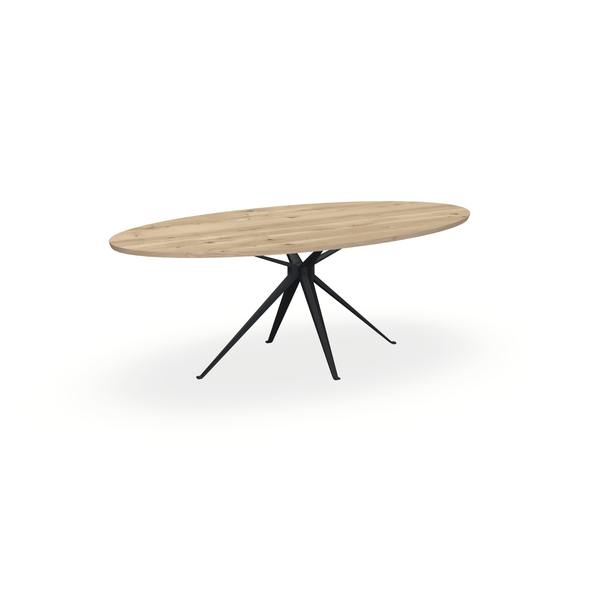 Eettafel Eiken Naturel - Ovaal - Anna Onderstel Mat Zwart - {{ product.type }} - Kas20
