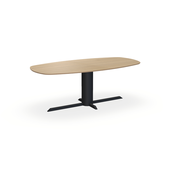 Eettafel Eiken Fineer Naturel - Ovaal Deens - Ilona Onderstel Mat Zwart - {{ product.type }} - Kas20