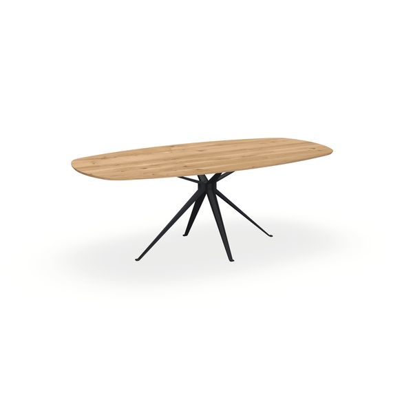 Eettafel Eiken Maurra - Ovaal Deens - Anna Onderstel Mat Zwart - {{ product.type }} - Kas20