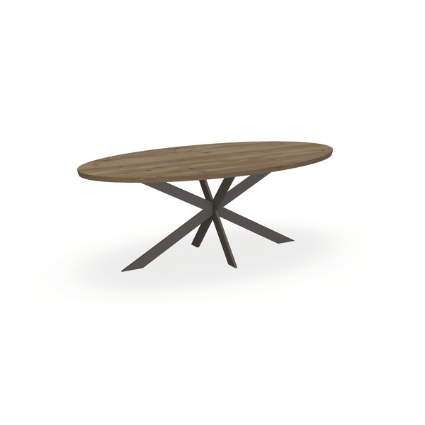 Eettafel Eiken Chocolate - Ovaal - Matrix Ultra Onderstel Mat Donkerbruin - {{ product.type }} - Kas20